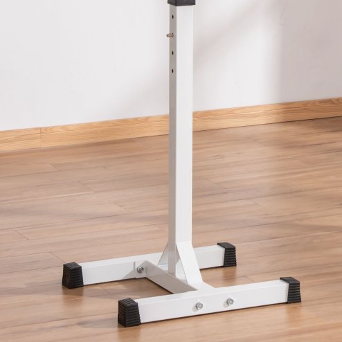 HOMCOM Heavy Duty Weight Stand Barbell Squat Stand Barbell Rack Spotter Gym Fitness Power Rack Holder - Black