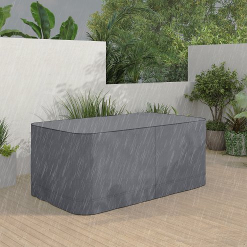 Outsunny Garden Furniture Cover, Waterproof Windproof 420D Heavy Duty Oxford Fabric Rattan Furniture Cover, Rectangular Outdoor Table Chair Set Cover, 235 x 135 x 94cm