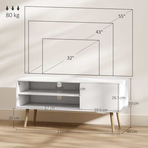 HOMCOM TV Stand Cabinet up to 55