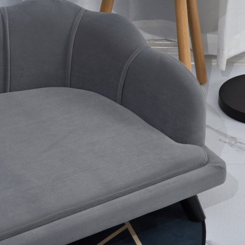 PawHut Dog Sofa for Medium, Large Dogs, Shell Shaped Pet Couch Bed w/ Legs, Cushion, Washable Cover - Grey