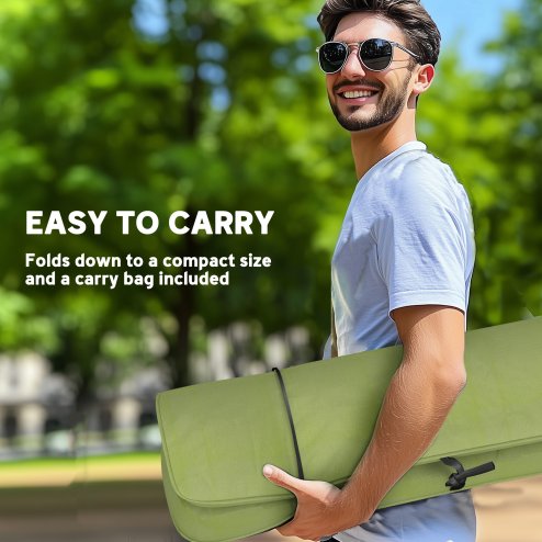 Outsunny Portable Camping Chair for Adults, High Back Folding Chair with Padded Seat and Carry Bag, Outdoor Recliner for Hiking, Fishing, Beach and Picnic, Green