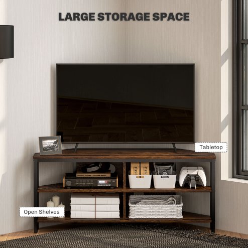 HOMCOM Corner TV Stand Cabinet, TV Unit for TVs up to 50