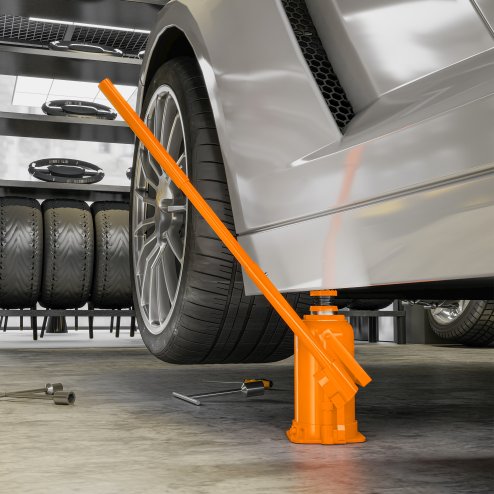 HOMCOM 12 Tonne Hydraulic Bottle Jack with 19-37 cm Lifting Range, Heavy Duty Portable Compact Car Jack Lift with Saddle and 3 Section Handle for Pickup, Truck, Auto Repair Maintenance, Orange