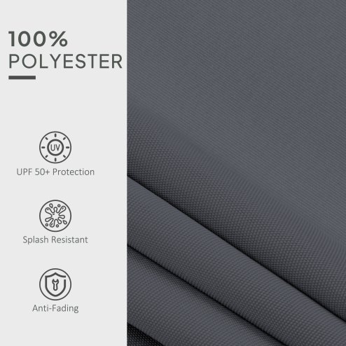 Outsunny Awning Replacement Canopy, Water Resistant UPF 50+ Sun Shade Cover for 3 x 2.5 m Garden Awning (Fabric Only), Grey