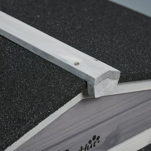 PawHut Rabbit Hutch Outdoor with Run Guinea Pig Hutch 2-Tier Bunny Cage w/ Wheels No-Leak Plastic Tray 157.4 x 53 x 99.5 cm - Grey