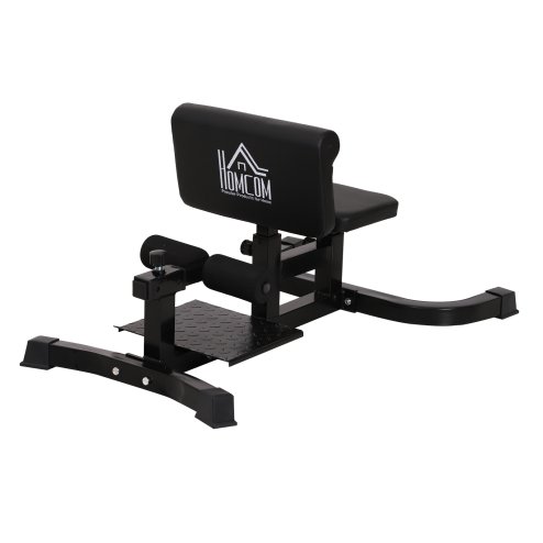 HOMCOM Squat Bench Trainer Sit Up Machine Multifunctional Equipment Abdomen and Leg Strength Indoor Household Fitness Device Black