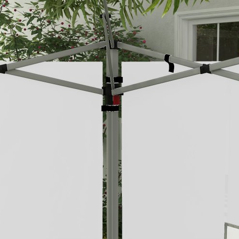 Outsunny Gazebo Side Panels with Window for 3x3(m) or 3x4m Pop Up Gazebo, 2 Pack Sides Replacement, White