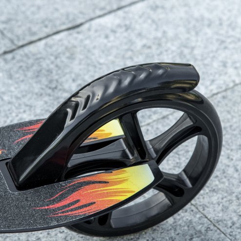 HOMCOM Kids Scooter, Foldable Stunt Scooter with Adjustable Height, Brake for Ages 7-14 Years - Black