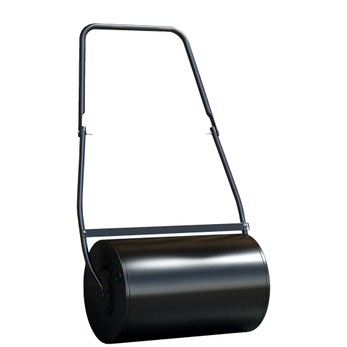 DURHAND 38L Heavy Duty Water or Sand Filled Garden Steel Lawn Roller Drum 50cm Black