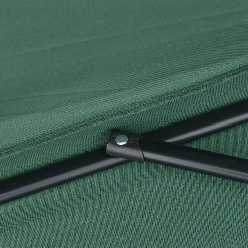 Outsunny 2.7m Garden Half Parasol, Outdoor Balcony Umbrella with 5 Steel Ribs, Patio Sun Shade, Green