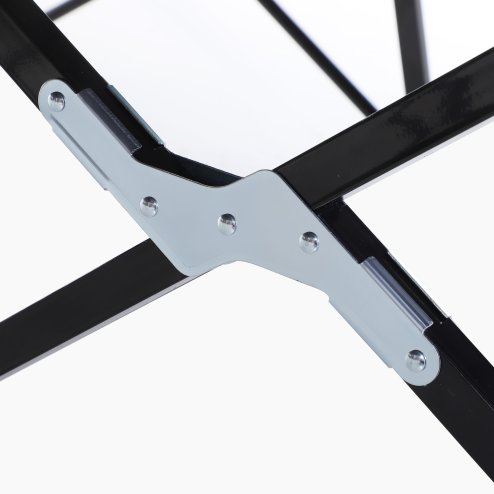 Outsunny Double Camping Bed Camping Cot Foldable Sunbed Outdoor Patio Sleeping Bed Super Light with Carry Bag (Black)