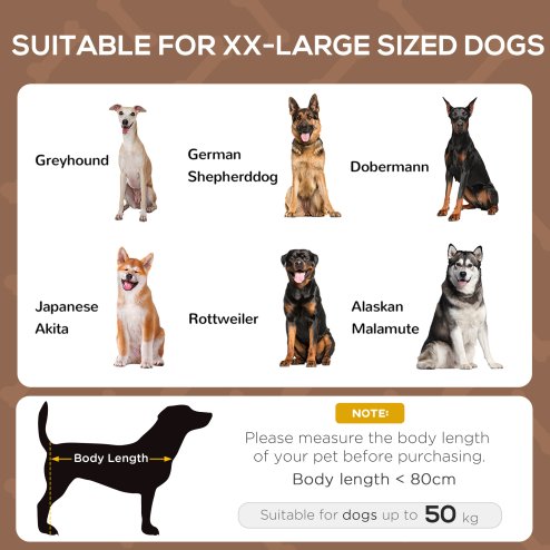 PawHut Raised Dog Bed Waterproof Elevated Pet Cot with Breathable Mesh UV Protection Canopy Brown, for XL Dogs, 122 x 92 x 108cm