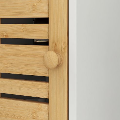 HOMCOM Bathroom Cabinet with Toilet Paper Holder, Slim Bathroom Floor Storage Cabinet Unit with Adjustable Shelf, Toilet Paper Stand, 78cm Tall, White