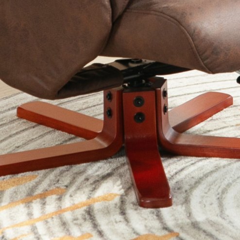 HOMCOM Recliner Chair with Footstool, Upholstered Armchair with Adjustable Backrest, Leisure Lounge Chair for Living Room, Bedroom, Dark Brown