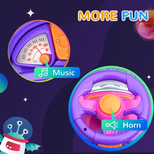 AIYAPLAY 3 in 1 Ride on Push Car, Cartoon Robot Theme Foot to Floor Slider, Baby Push Along Car with Parent Handle, Light Music Horn, Underneath Storage, for Boys Girls 12-36 Months - Pink