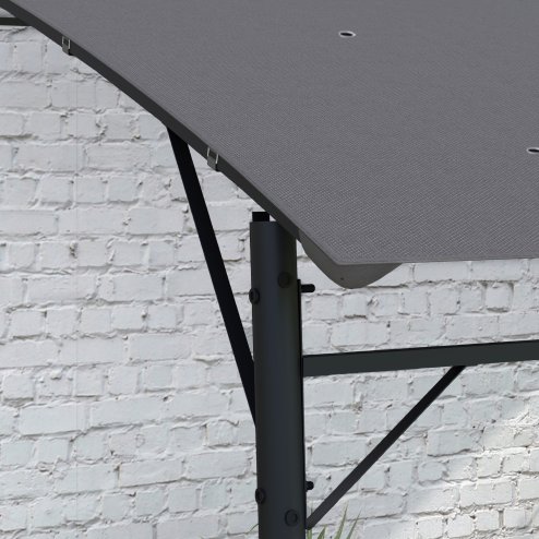Outsunny 3 x 4m Pergola, Lean to Garden Gazebo with UV-Resistant Canopy and Metal Frame, Outdoor Sun Shade Shelter for Porch, Patio, Deck, Grey