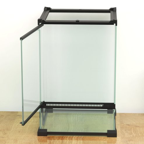 PawHut Glass Reptile Terrarium, 12L Vivarium for Lizards, Frogs, Snakes, Turtles, Tortoises, with Ventilation, 20 x 20 x 30cm