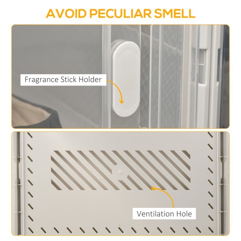 HOMCOM 8PCS Clear Shoe Box, Plastic Stackable Shoe Storage Box for UK/EU Size up to 12/46 with Magnetic Door for Women/Men, 28 x 36 x 21 cm