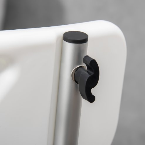 HOMCOM Shower Chair for the Elderly and Disabled, 6-Level Height Adjustable Shower Stool with Backrest, Curved Seat, Anti-slip Foot Pads and Shower Head Holder