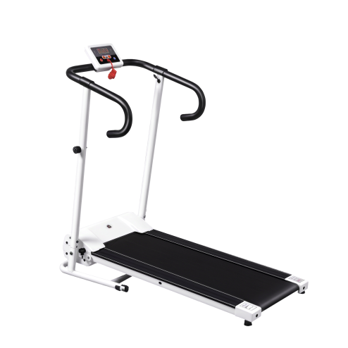 HOMCOM Electric Treadmill Walking Pad, 1-10km/h Folding Running Machine, Gym Fitness Exercise with LCD Monitor, White
