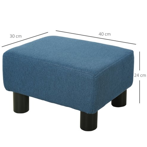 HOMCOM Linen Fabric Footstool, Small Foot Rest, Rectangle Sofa Stool for Bedroom Living Room
