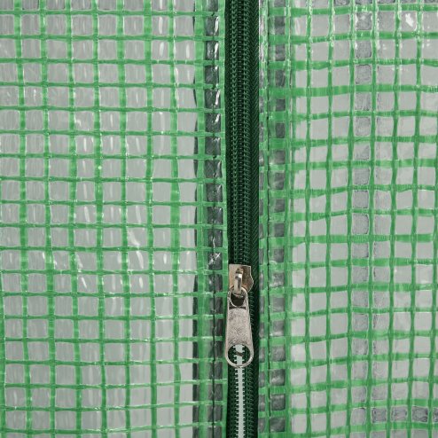 Outsunny Walk in Greenhouse with Shelves Steeple Green House for Garden Grow House Removable Cover 143x138x190cm, Green