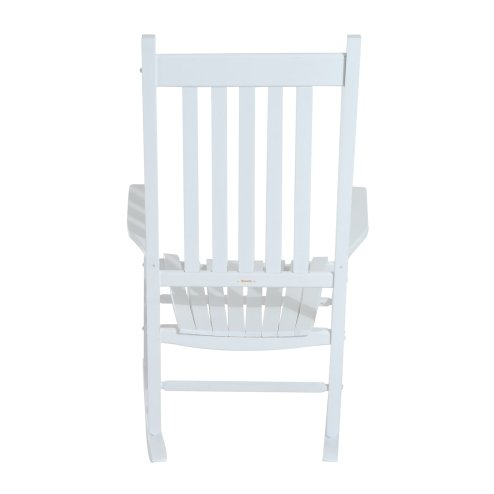 Outsunny Outdoor Porch Rocking Chair Armchair Wooden Patio Rocker Balcony Deck Garden Seat White