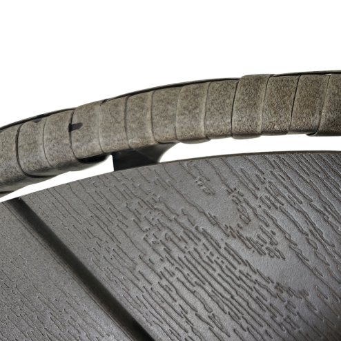 Outsunny 70 cm Outdoor Dining Table, PE Rattan Patio Table with Wood-plastic Composite Top for Balcony, Garden, Grey