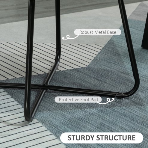 HOMCOM Modern Accent Chair, Velvet-Feel Fabric Upholstered Armchair with Metal Base for Living Room, Grey