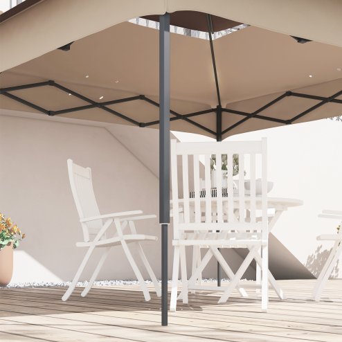 Outsunny Gazebo for 3.25m x 3.25m Frame, 2 Tier Gazebo Cover, UV Protection, Beige