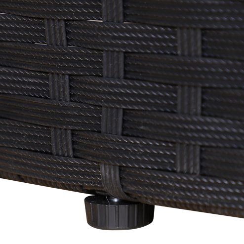 Outsunny PE Rattan Lounge Set, 5 Pieces Patio Conversation Furniture Set, Garden Round Sofa Bed with Cushion and Retractable Canopy, Black