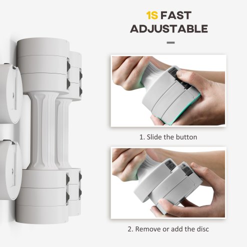 SPORTNOW Adjustable Dumbbell Set of Two, Hand Weights, for Men and Women, Home Gym Workout, A Pair 2.2kg, 3.6kg, 5kg (1.1kg, 1.8kg, 2.5kg Each)