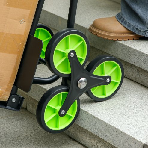 DURHAND Steel Folding Hand Truck, Heavy Duty Foldable Trolley on Wheels, Multi-Purpose Sack Truck Moving Trolley, 120kg, Green