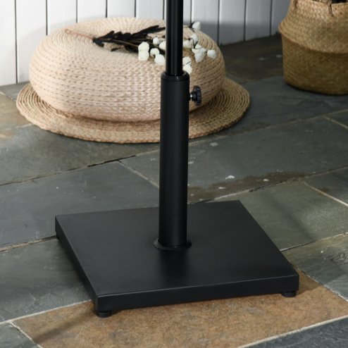 Outsunny 11kg Square Parasol Base, Concrete Umbrella Base, Cement Weight Stand Holder for Outdoor, Patio, Garden, Black