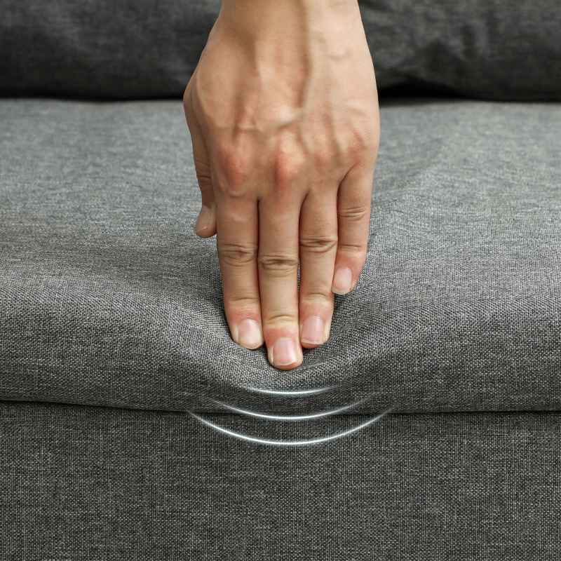 HOMCOM Pull Out Double Sofa Bed, Fabric 2 Seater Sofa Couch with Pillows and Side Pockets, Convertible Sleeper for Living Room, Grey