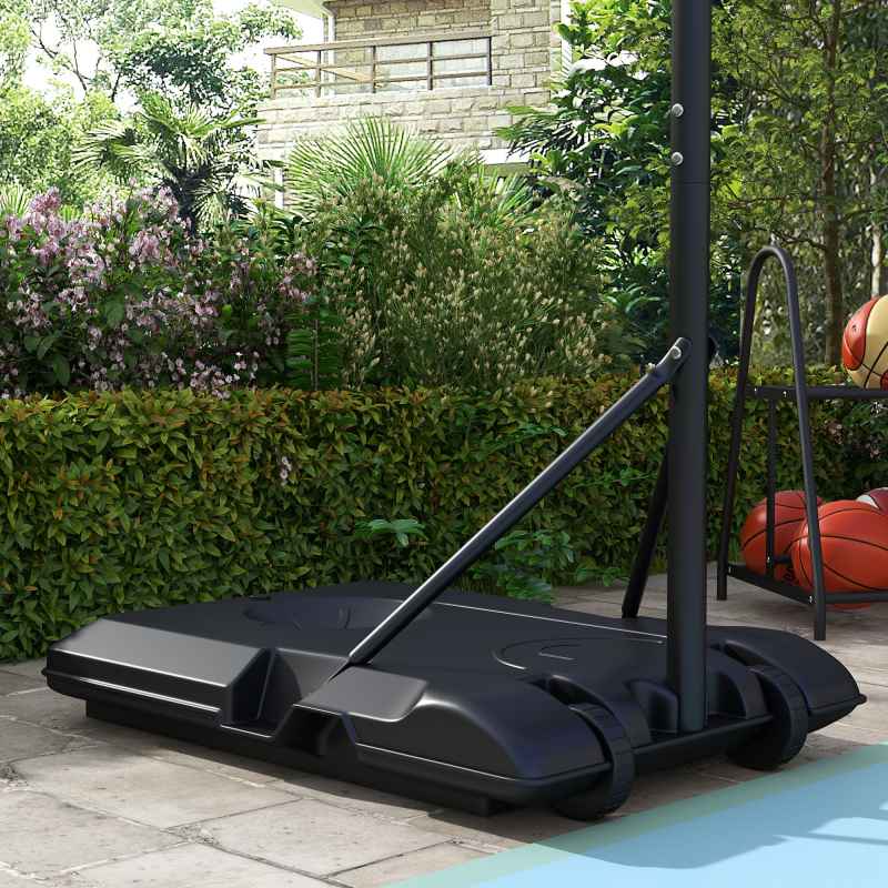 SPORTNOW Height Adjustable Basketball Hoop and Stand, Free Standing Basketball Stand Net Set System w/ Wheels, Enlarged Base, PE Backboard, 179-209cm