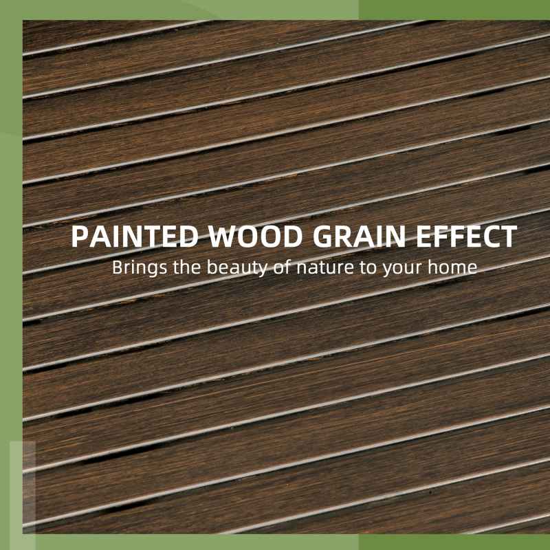 Outsunny 66cm Garden Side Table, Round Bistro Coffee Table, Outdoor Patio Table with Steel Frame and Slat Tabletop for Balcony and Porch, Brown Wood Grain