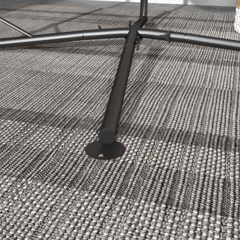 Outsunny Hammock Chair Stand, Hanging Heavy Duty Metal Frame Hammock Stand with Chain, for Hanging Hammock Air Porch Swing Chair, Egg Chair, Indoor & Outdoor Use, Black
