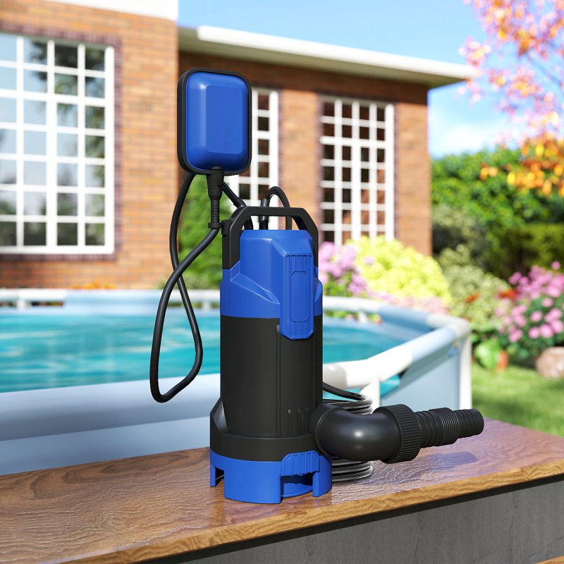 Outsunny 750W Submersible Water Pump for Dirty/Clean Water, 20000L/H Electric Sump Pump with Float Switch, Drain Water from Garden Pond, Hot Tub, Ditches, Portable and Lightweight