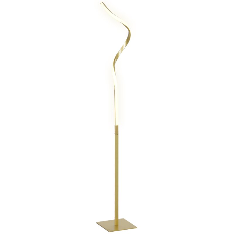 HOMCOM LED Floor Lamp with 3 Adjustable Brightness, Modern Dimmable Standing Lamp with Foot Switch for Bedroom, Living Room, Gold Tone