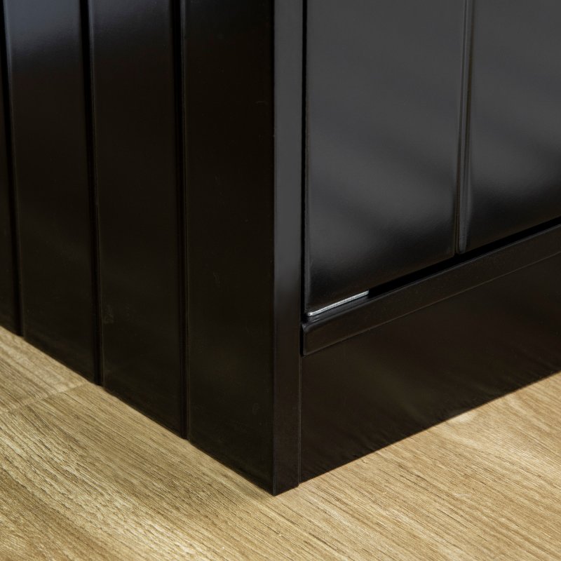 PawHut Raised Dog Bowls for Large Dogs Pet Feeding Station w/ Stand, Storage, Two Stainless Steel Bowls - Black