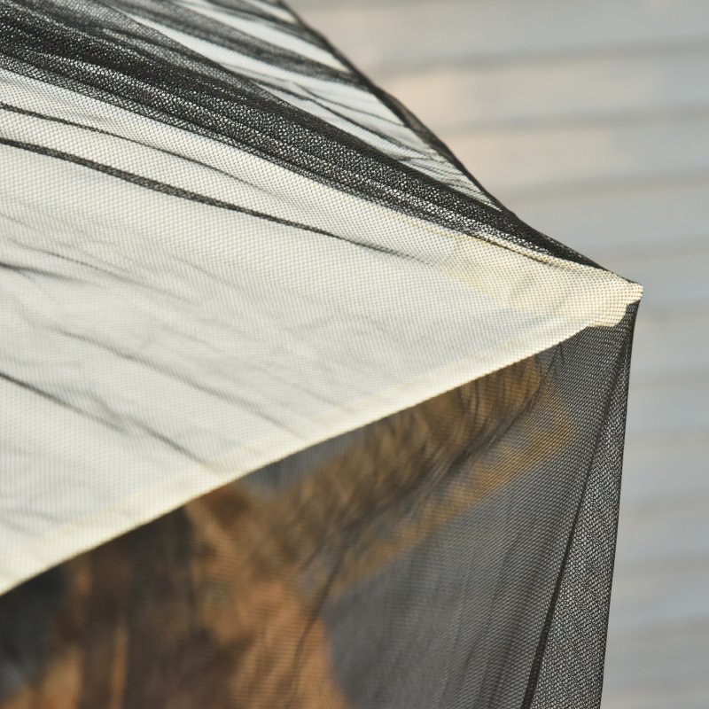 Outsunny Outdoor Garden Umbrella Table Screen, 2.3 m Parasol Bug Mosquito Net Cover with Zipped Door, Patio Mosquito Netting Cover with Water Fillable Tube at Base, Black