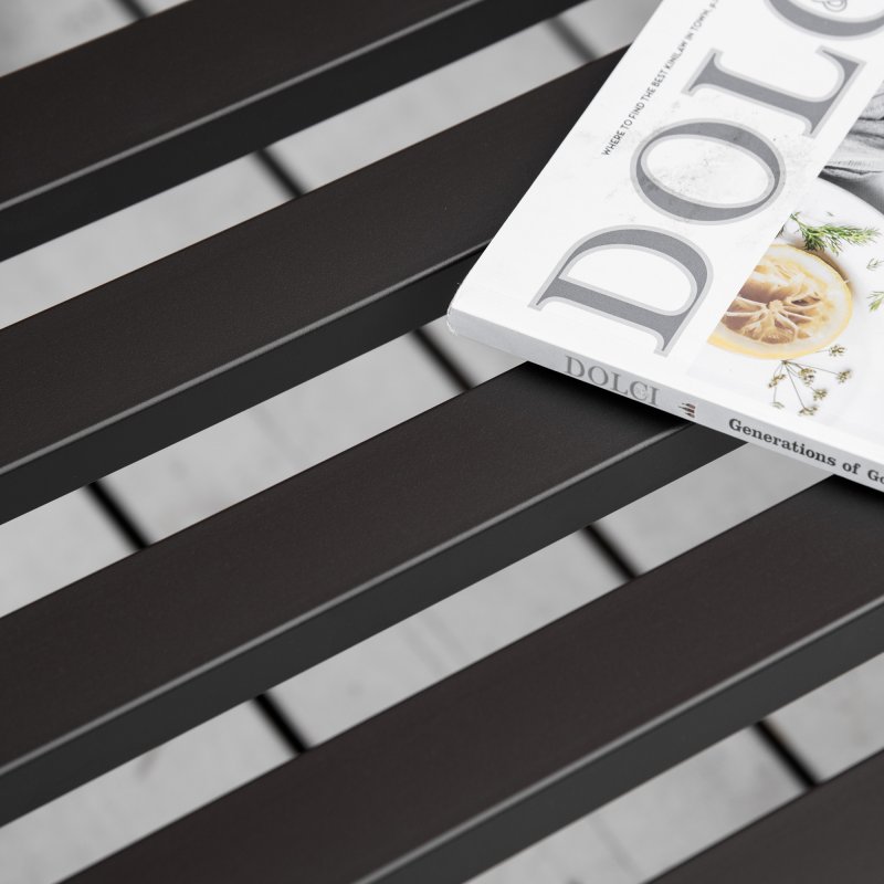 Outsunny Outdoor 2 Seater Garden Bench, Antique Style Cast Iron Loveseat with Armrest, Brown