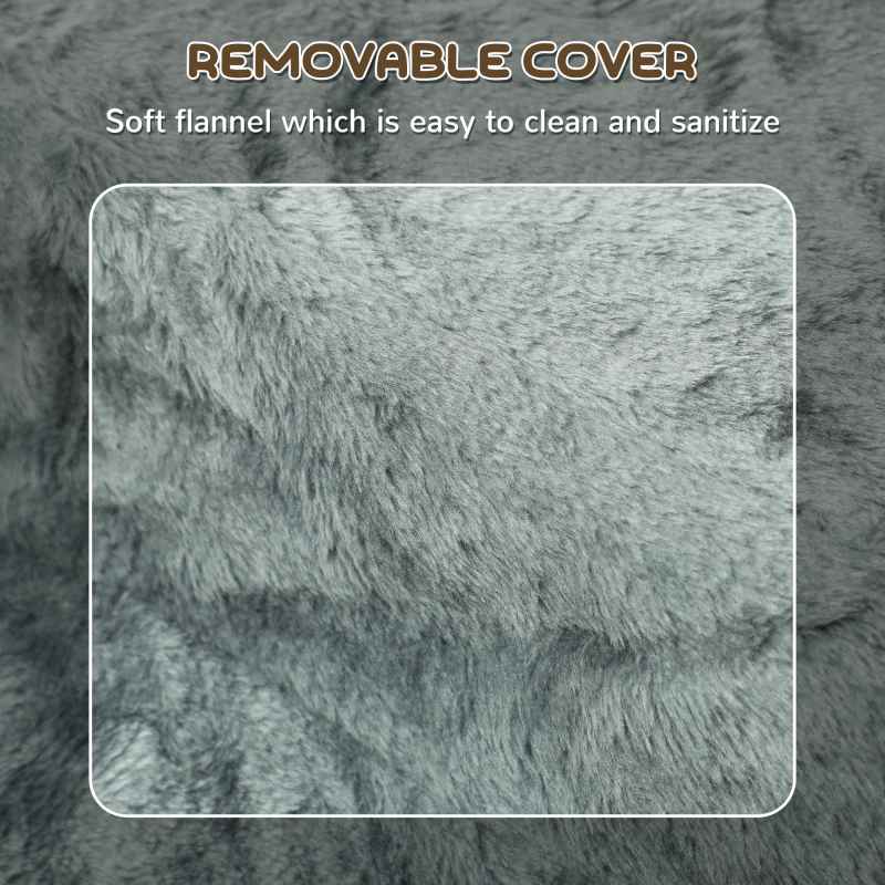 PawHut Dog Steps for Sofa, 3 Steps Dog Stairs, Pet Stairs, with Washable Plush Cover, for Small Breeds, Cats - Light Grey