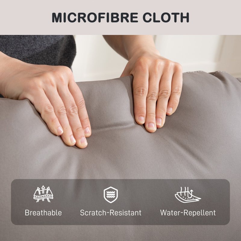 HOMCOM Recliner Armchair, Manual Reclining Chair with Adjustable Leg Rest and Reclining Functions, Modern Microfibre Overstuffed Lounge Seating for Living Room, Bedroom, Grey