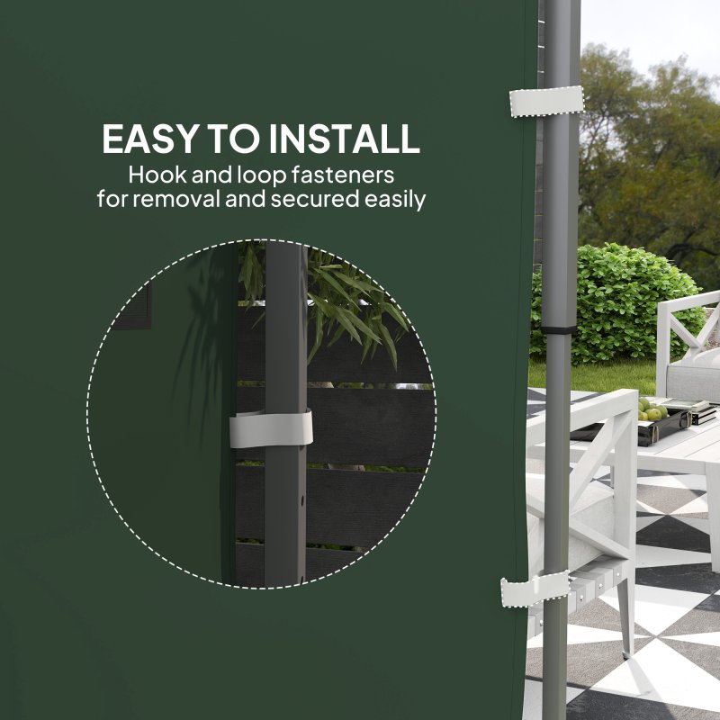 Outsunny Gazebo Side Panel, Canopy Sidewall Panel with 4 Mesh Bags and 2 Storage Pockets for 3 x 3 m Straight Leg Pop Up Gazebos, 1 Pack Sidewall Only, Green