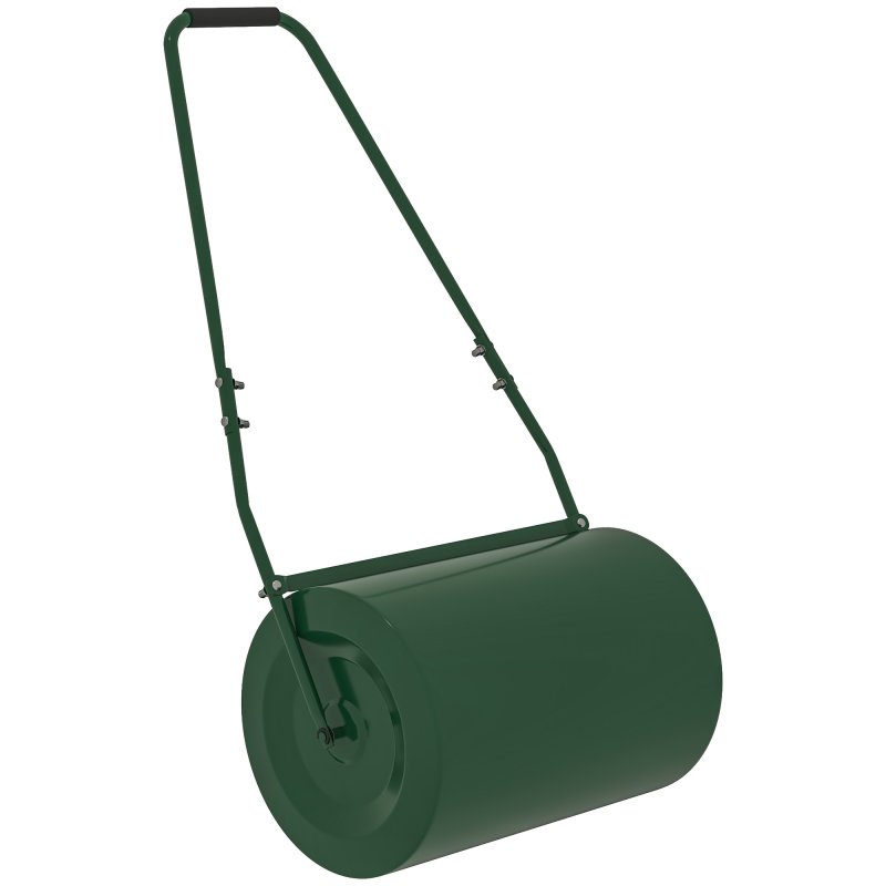 Outsunny 63 L Heavy Duty Water Or Sand Filled 30cm Garden Steel Lawn Roller Drum - Dark Green
