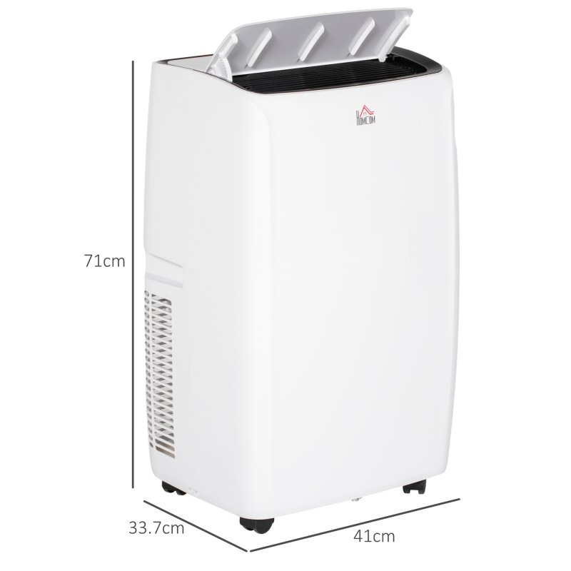 HOMCOM 14000 BTU Air Conditioning Unit, 3-in-1 Portable Air Conditioner, Dehumidifier, Cooling Fan with 24H Timer On/off, 2 Speeds, Remote Control, LED Display, 24H Timer, Window Venting Kit, 40m²