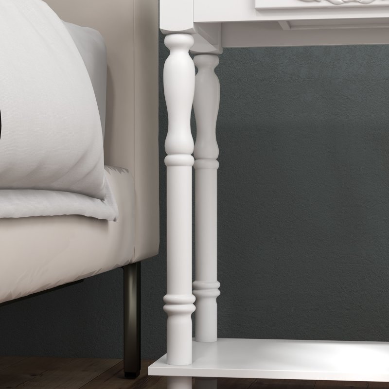 HOMCOM Console Table Modern Sofa Side Desk with Storage Shelves Drawers for Living Room Entryway Bedroom White