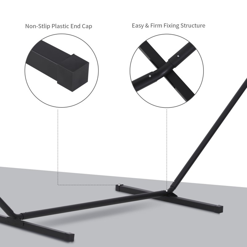 Outsunny 3.6m Extra-long Universal Hammock Stand Metal Frame Garden Camping Picnic Outdoor Patio Replacement - Stand Only